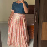 Soft Peach Base with Multicolour Waves