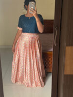 Soft Peach Base with Multicolour Waves